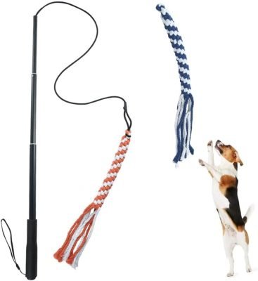 ASOCEA Flirt Pole for Dogs Extendable Teaser Wand