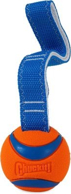 Chuckit! Ultra Tug Duo Dog Toy With Two Rubber Balls Tug Of War Interactive Fetch Toy for Dogs, Medium