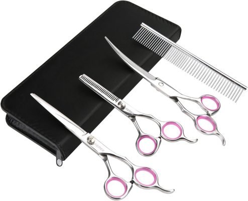 Dog Grooming Scissors Kit with Safety Round Tips