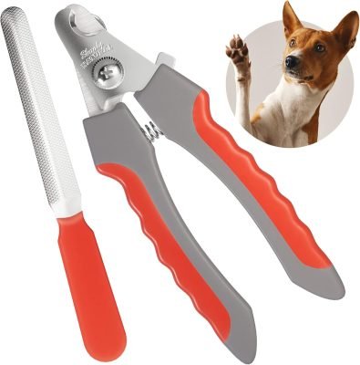 Dog Clippers Nail with Nail File – Anti Slip Grip Pet Nail Clippers, 5.5″