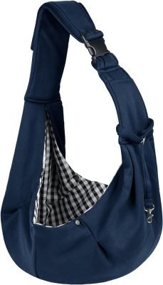 Sarsumir Dog Carrier Bag Dog Sling, Hand Free Pet Carrier for Small Medium Cat Dog, Puppy Carrier with Adjustable Shoulder Strap Puppy Sling for Travel Walking Shopping, Black