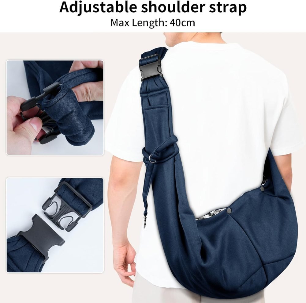 Sarsumir Dog Carrier Bag Dog Sling, Hand Free Pet Carrier for Small Medium Cat Dog, Puppy Carrier with Adjustable Shoulder Strap Puppy Sling for Travel Walking Shopping, Black