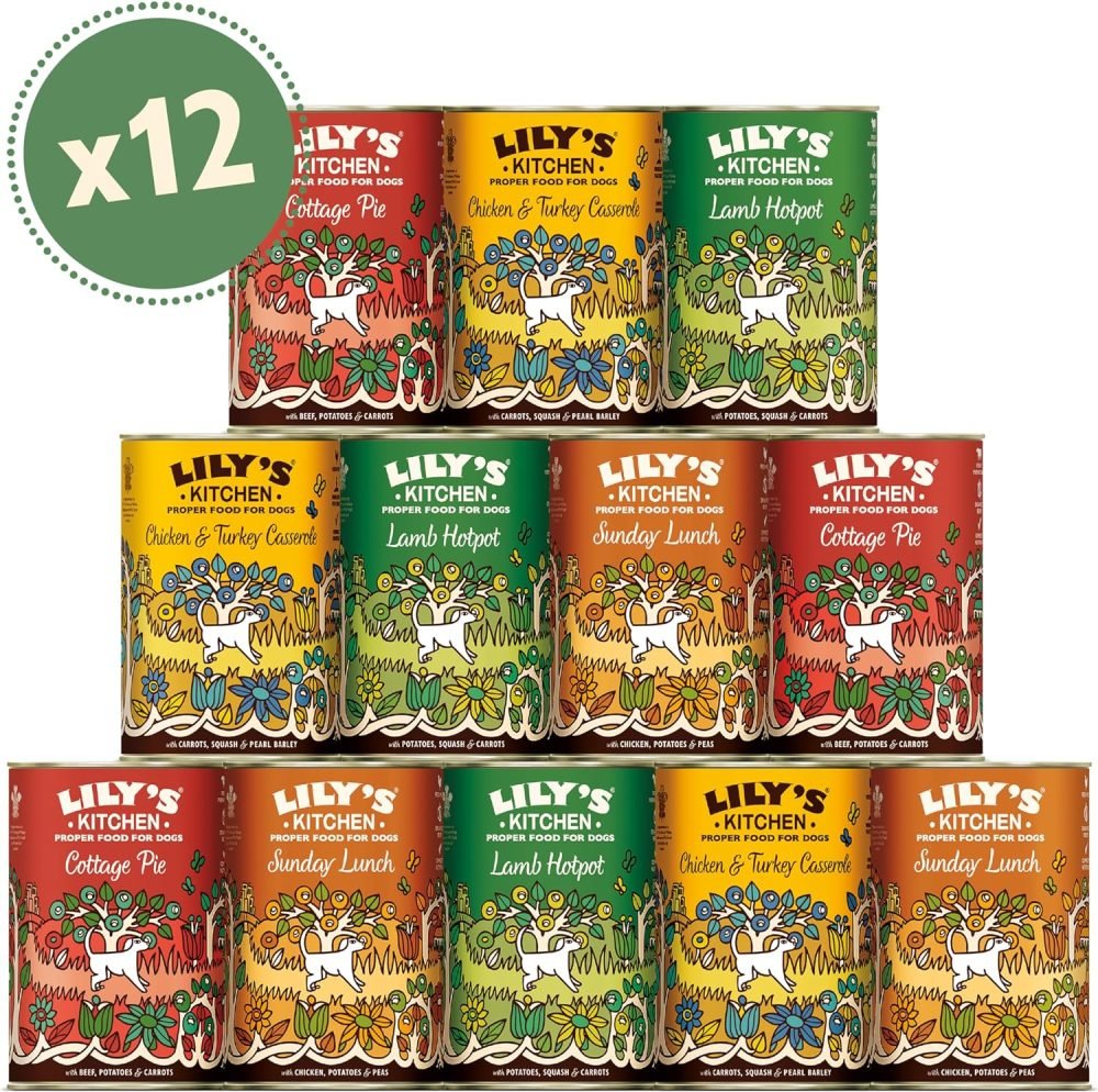Lily's Kitchen Natural Adult Wet Dog Food Tins Grain-Free Recipe Variety Pack 6 x 400g