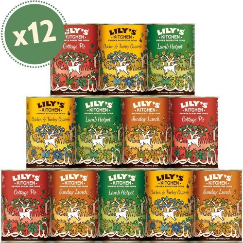 Lily's Kitchen Natural Adult Wet Dog Food Tins Grain-Free Recipe Variety Pack 6 x 400g