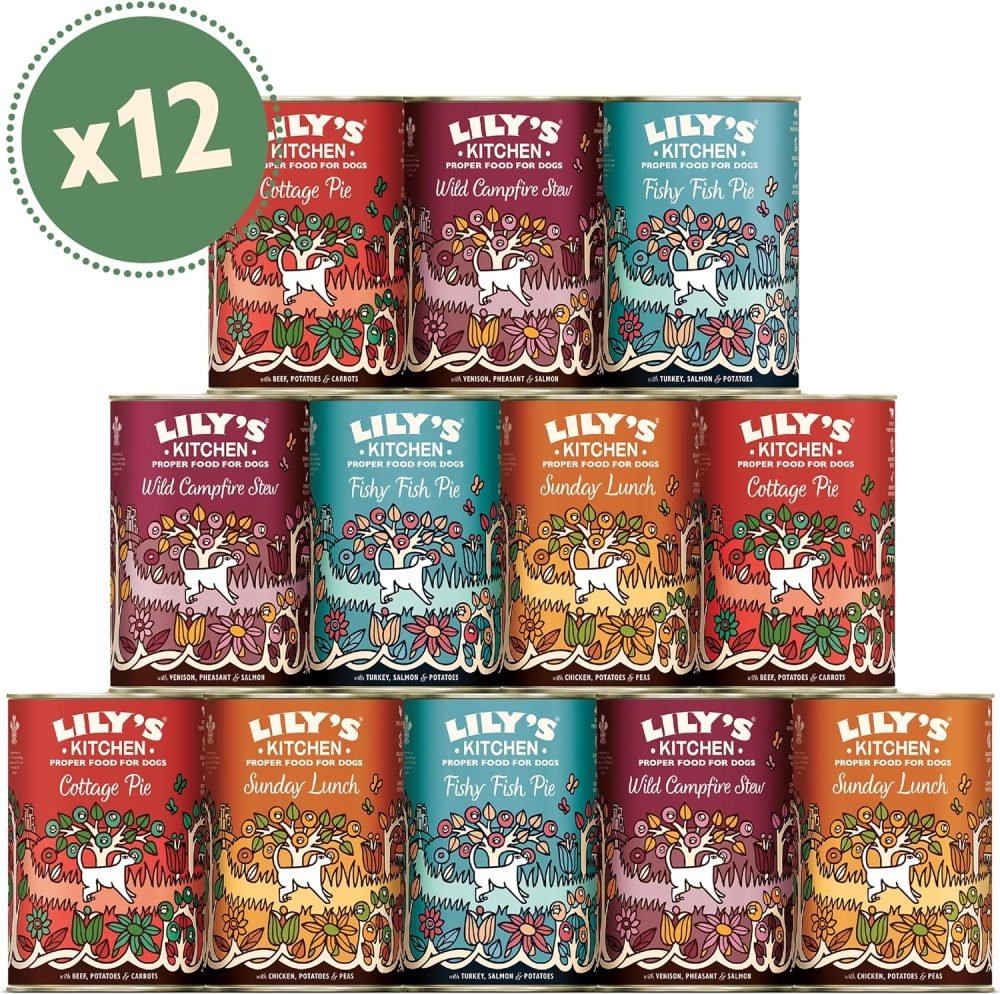 Lily's Kitchen Natural Adult Wet Dog Food Tins Grain-Free Recipe Variety Pack 6 x 400g