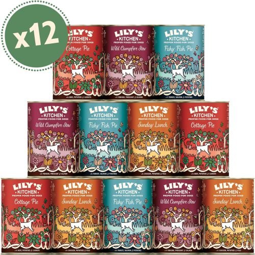 Lily's Kitchen Natural Adult Wet Dog Food Tins Grain-Free Recipe Variety Pack 6 x 400g