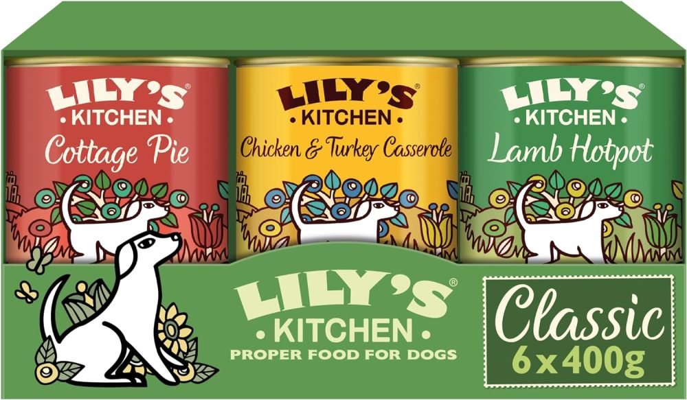 Lily's Kitchen Natural Adult Wet Dog Food Tins Grain-Free Recipe Variety Pack 6 x 400g