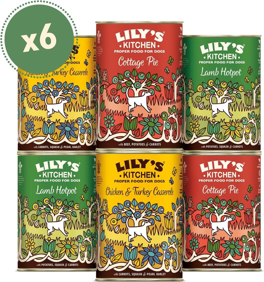 Lily's Kitchen Natural Adult Wet Dog Food Tins Grain-Free Recipe Variety Pack 6 x 400g