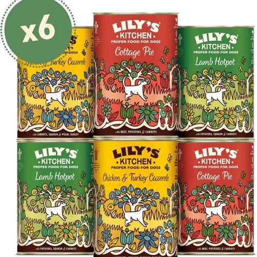 Lily's Kitchen Natural Adult Wet Dog Food Tins Grain-Free Recipe Variety Pack 6 x 400g