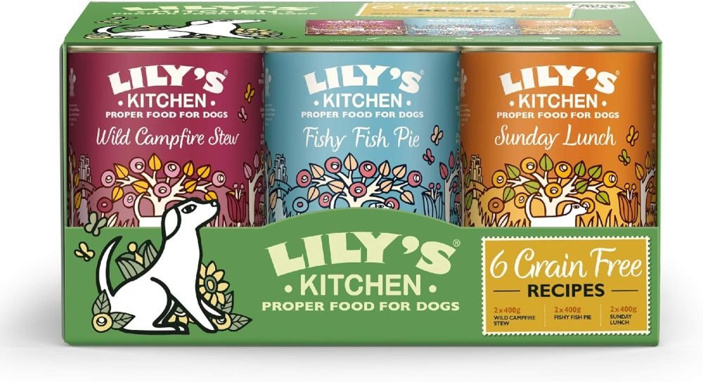 Lily's Kitchen Natural Adult Wet Dog Food Tins Grain-Free Recipe Variety Pack 6 x 400g