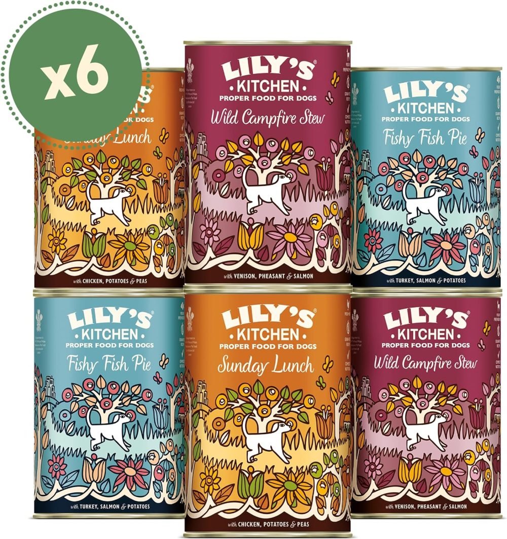 Lily's Kitchen Natural Adult Wet Dog Food Tins Grain-Free Recipe Variety Pack 6 x 400g