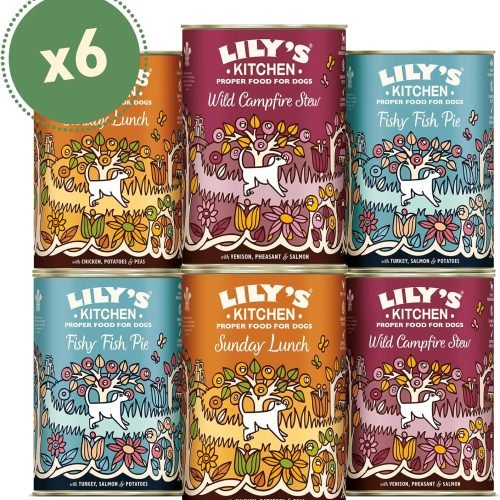 Lily's Kitchen Natural Adult Wet Dog Food Tins Grain-Free Recipe Variety Pack 6 x 400g