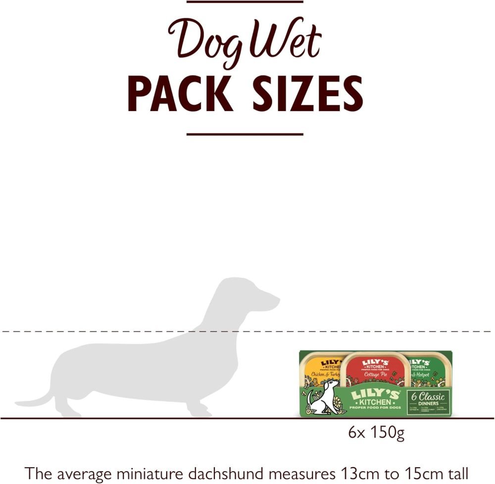 Lily's Kitchen Natural Adult Wet Dog Food Tins Grain-Free Recipe Variety Pack 6 x 400g