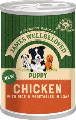 James Wellbeloved Puppy Chicken, Rice and Vegetables in Loaf Can, Hypoallergenic Wet Dog Food (12x400g)