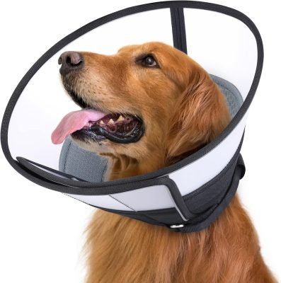 ROMANTIC BEAR Dog Cone Collar Large,Soft Dog Cone With Adjustable Buckle,Anti