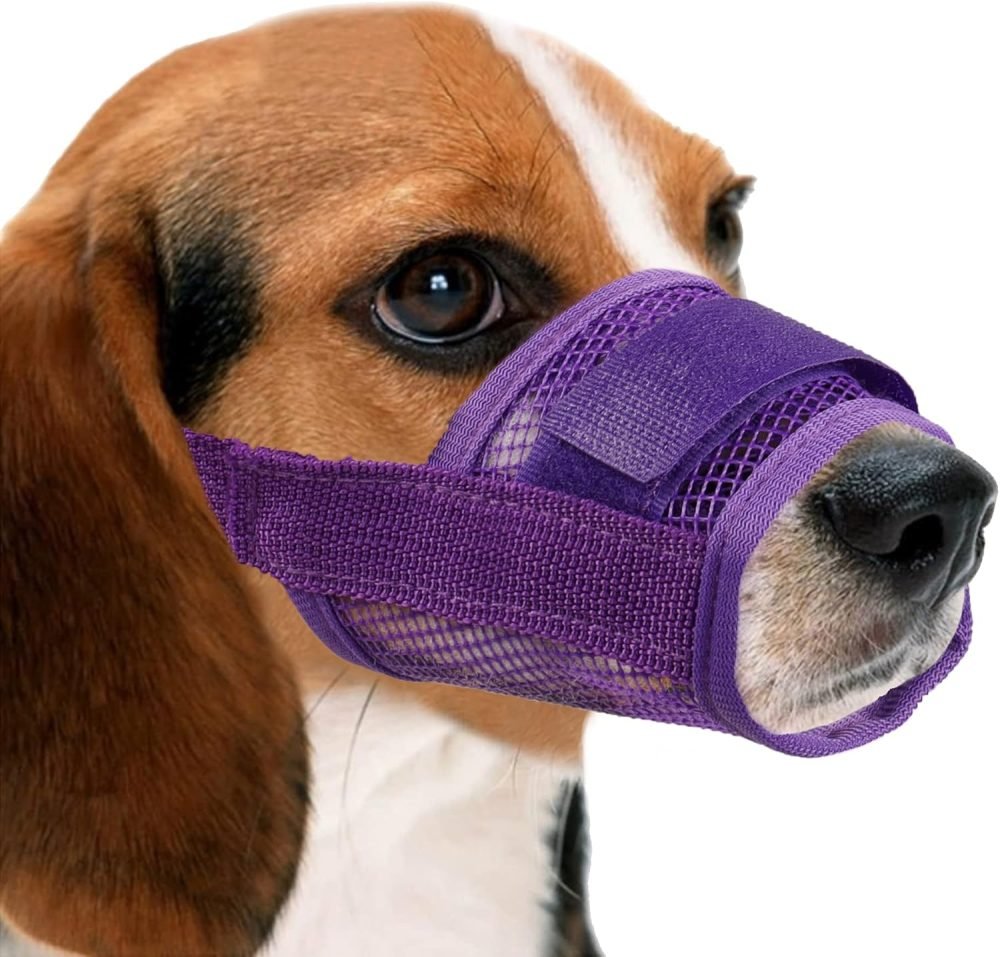 YAODHAOD Nylon Mesh Breathable Dog Mouth Cover, Quick Fit Dog Muzzle with Adjustable Straps