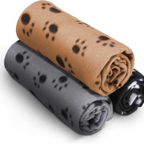 FurDreams 3 Pack Machine Washable Pet Blankets